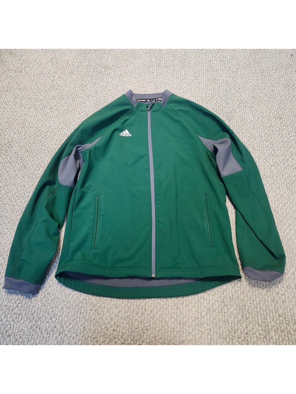 Adidas Jacket Green Full Zip Men's Size Small